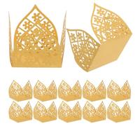 50pcs Golden Paper Truffle Wrappers Hollow-out Flower Design