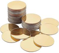 50pcs Golden Round Acrylic Craft Mirrors 1.9 Inch Self Adhesive Circles for Crafts Arts DIY Projects Wall Stickers Easter Decor