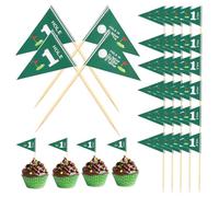 50pcs Golf Toothpick Flags, Mini Golf Themed Toothpick Flags Golf Cocktail Picks Cupcakes Toppers Food Stick Flags for Food Baby 1st Birthday Party Celebration Bar Decorations (Style A)