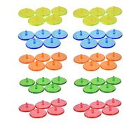 50Pcs Golfs Balls Mark Position Markers Mixed Colors Clear Golfs Balls Marker Flat Round Markers Enduring For Men Women Games