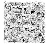 50PCS Gothic Style Insect Animal Stickers,Gothic Style Skull Sticker for Teens Adults Boys,Black and White Waterproof Aesthetic for Scrapbook Water Bottle Journal Dairy Skateboard Car Luggage Laptop