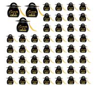 50Pcs Graduation Gift Box, Doctoral Cap Shaped Favor Boxes, Grad Cap Candy Boxes, Doctor Hat Sweet Box with Yellow Tassels for Party Favors, Ceremony and Decorations