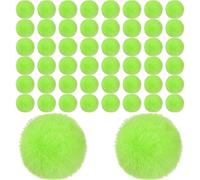 50PCS Green Christmas Ornaments 2 Inch Soft Plush Ball Hanging Decorations Lime Green Christmas Tree Baubles for DIY Party Decor Hat and Bag Craft Supplies