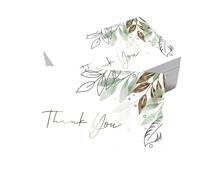 50pcs Green Leaf Theme Thank You For Your Cards Supporting Purchase Business Birthday Party Message Card(Color-02)