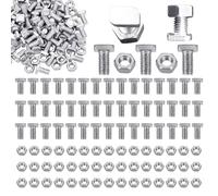 50Pcs Greenhouse Nuts and Bolts M6, Aluminium Greenhouse Hex Nuts and T Head Bolts, Repair Kit Parts for Greenhouse Garden Fixing, Bolt and Nut for Building and Repairing Greenhouse, Garden(Silver)