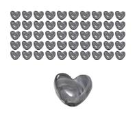 50PCS Grey Heart Shape Bead 8 * 6.5mm,Acrylic Loose Beads with Hole,Heart Stone Beads for Crafting Jewlery Making