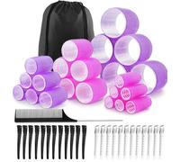 50PCS Hair Rollers Set,Hair Curlers Rollers with Clips - eco-friendly Nylon Material,4-sizes for Various Curls - Perfect for Styling and Volume,60 45 36 25mm/24pc rollers & 24pc Curl Clips
