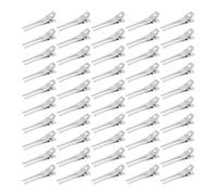 50pcs Hairdressing Double Prong Curl Clips, 1.8in Curl Setting Section Hair Clips Metal Alligator Clips Hairpins for Hair Bow Great Pin Curl Clip Styling Clips for Salon Barber