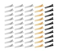 50pcs Hairdressing Double Prong Pin Curl Clips, 1.8 Inches Hairstyle Clips for Styling Sectioning, Metal Alligator Clips Hairpins for Women Girls Hair Styling, Makeup, Hair Salon