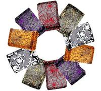 50PCS Halloween Candy Bags - Drawstring Spider Web Skull Cookies Goody Bags for Trick or Treat Party Supplies