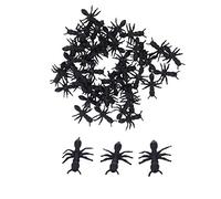 50pcs Halloween Fake Ants Plastic Realistic Artificial Bug Trick Joke Toys Prank Props for Festival Party Holiday (Black)