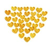 50Pcs Hand Crochet Heart Applique Milk Cotton Knit Heart Patch
