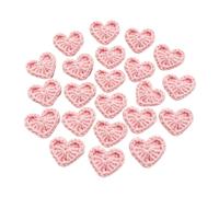 50Pcs Hand Crochet Heart Applique Milk Cotton Knit Heart Patch