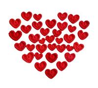50Pcs Hand Crochet Heart Applique Milk Cotton Knit Heart Patch