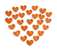 50Pcs Hand Crochet Heart Applique Milk Cotton Knit Heart Patch
