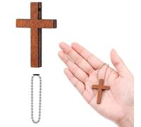 50pcs Handheld Christian Hanging, Wooden Pocket Cross, Pure Natural Wooden Crosses Pendants for Church Praying,Easter, Christian Gifts