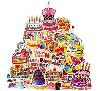 50PCS Happy Birthday Stickers for Kids Adults Party School Supplies Reward Calendar Card