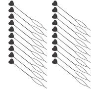 50pcs Heart Shaped Hair Topsy Tail Styling Tool Abs Black