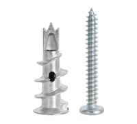 50Pcs Heavy Duty Metal Self-Drill Plasterboard Fixings with Screws, Metal Self-Drill Anchor 31mm, Superior Tight Grip & Strong Hold Plasterboard Wall Fixing, Driva Plasterboard Fixings