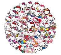 50PCS Hello Kitty Cat Stickers for Teens, Boys and Girls - Vinyl Pack for Skateboard, Guitar, Door, Laptop, Luggage, Car, Bike, Water Bottle - Birthday Party Supplies