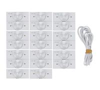 50pcs High Power 1W SMD LED Chip Cool White 6000~6500K Fiberglass Board Lens Fliter, for TV Repair (20PCS)