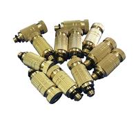 50pcs High Pressure Atomizer Nozzle Brass Misting Nozzles for Outdoor Cooling System, Landscaping, Greenhouse Irrigation, Air Humidification, Anti-Drip Fogging Spray Head 2 Sections Orifice Dia 0.1mm