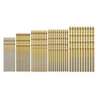 50PCS High Speed Steel Ti-plated Twist Bit Titanium Coated Drill Bits Tool Tools