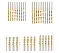 50PCS High Speed Steel Titanium Coated Twist Drill Bit Straight Shank Bit Hand Drill(Gold)