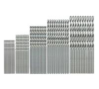50PCS High Speed Steel Titanium Coated Twist Drill Bit Straight Shank Bit Hand Drill(Silver)