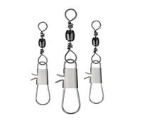 50PCS High - Strength Fishing Barrel Swivels with Safety Snaps, Stainless Steel Interlock Snaps for Saltwater & Freshwater, Leader & Lure Connector Fishing Accessories(2#)