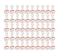 50Pcs Hollow Clips, Metal Paper Clips with Skeleton Design, Strong Clamping Force for Documents Test Reports Bills and Certificates, 1.3 Inch Small Office (Rose Gold)