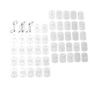 50pcs Hollow Numbered Key Tags Stainless Steel Double Hole with Rings