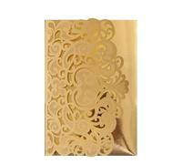 50Pcs Hollowed Floral Wedding Invitations Folding Paper Invitation Lace Greeting Cards for Wedding Festival Celebration Baby Shower Cards