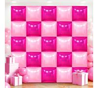 50Pcs Hot Pink and Pink Square Foil Balloons Wall Backdrop, Double Sided Metallic Foil Balloons Tunnel Arch Garland Kit for Photo Booth Birthday Wedding Halloween Christmas Party Decorations