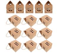 50pcs House Shaped Cookie Boxes Brown Paper Gift Boxes for Weddings | Lightweight Charming Design, Versatile Use for Candy Gifts and Mini Macarons, Ready for Events