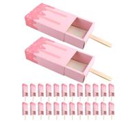 50pcs Ice Cream Shaped Paper Party Favor Box Drawer Style | Large Capacity, Multi Functional, Holiday Treats and Party Use, Unique Stylish Eye Catching Design