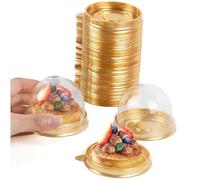 50pcs Individual Mini Small Dessert Cake Box Container Transparent Egg Yolk Pastry Baking Packaging Boxes Wedding Party Supplies