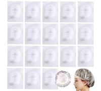 50Pcs Individually Wrapped Disposable Shower Caps, Plastic Waterproof Elastic Thick Bath Caps,Multi-Purpose Travel Shower Caps, Perfect for Hair Treatment, Salon, Spa, Hotel, Travel