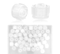 50pcs Injection Caps with Storage Box, Reusable Needle Cap for Feeding Tubes Lab Supplies Glue Dispensing & Industrial Applications Compatible with Luer Lock/Slip