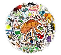 50Pcs Insect Stickers Laptop Car Scrapbook Phone Skateboard Suitcase Luggage Bike Bug Stickers Vinyl Waterproof Aesthetic Personalised Stickers for Teens Boys Girls Adults Children