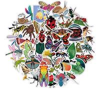 50Pcs Insects Bug Stickers Water Bottles Laptop Phone Skateboard Scrapbooking Journals Car Cute Animal Butterflies Stickers Vinyl Waterproof Aesthetic Stickers Pack for Teens Kids Adults Children Boys