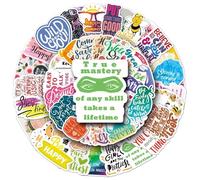 50pcs Inspirational English Learning Phrases Aesthetic Stickers Graffiti Laptop Luggage Refrigerator Car Vinyl Waterproof Decals Scrapbook Stickers for Adults Girls Teens