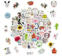50pcs Inspirational English Text Statement Graffiti Aesthetic Stickers Vinyl Waterproof Decal Luggage Laptop Stationery Case Water Bottle Scrapbook Sticker for Adults Girls Teenagers