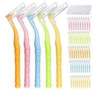 50pcs Interdental Brushes, 5 Sizes Angled Head Tooth Picks Dental Brushes for Between Teeth and Gums,Gap Brush with Non-Slip Handle,Orthodontic Universal Care Teeth Braces CleaningInterspace Cleaning
