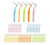 50pcs Interdental Brushes,Dental Brushes with Non-Slip Handle,5 Sizes Teeth Brushes Interdental,Soft Angled Head Tooth for Oral Cleaning(Multicolor)