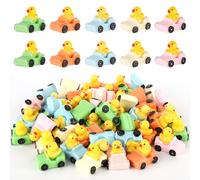 50pcs Jeep Resin Ducks, Novel Mini Ducks Miniature Resin Ducks Funny Tiny Resin Duck Cute Small Duck Toys for Dollhouse Home Car Decor Festival Party Gifts (5 Colors)