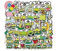 50pcs Keroppi Vinyl Cute Frog Stickers for Water Bottle, Ipad, MacBook, Skateboard, Scrapbook, Notebook, Phone Case Decoration - Waterproof for Kids, Teens, Adults