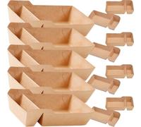 50pcs Khaki Paper Snack Box 440ml Open Design for Party Servings | Disposable Stackable Folding Style, Neat Portion Control, for Fries and Snacks at School Events