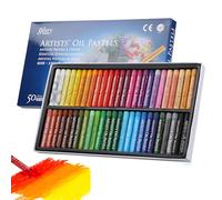 50pcs Kids Soft Oil Pastel Set for Artist, Drawing Pastel Sticks Painting Oil Pastels Painting Chalk for Graffiti Art Chalk Pastels Washable Round Oil Pastels Crayons for Kids, Artist, Student