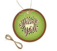 50pcs Kiwi Round Thank You Tags, Funnt Kiwi Gift Tag with String for Birthday Party, Sweet Fruit Thank You Paper Tags for Gender Reveal Party Favors